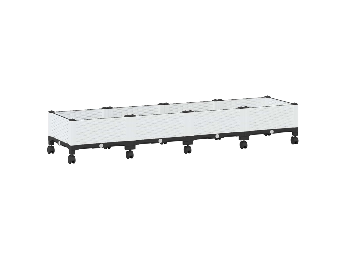Conjunto 1 Vaso De Jardim Vidaxl Branco Polipropileno (160 X 40 X 33 Cm)