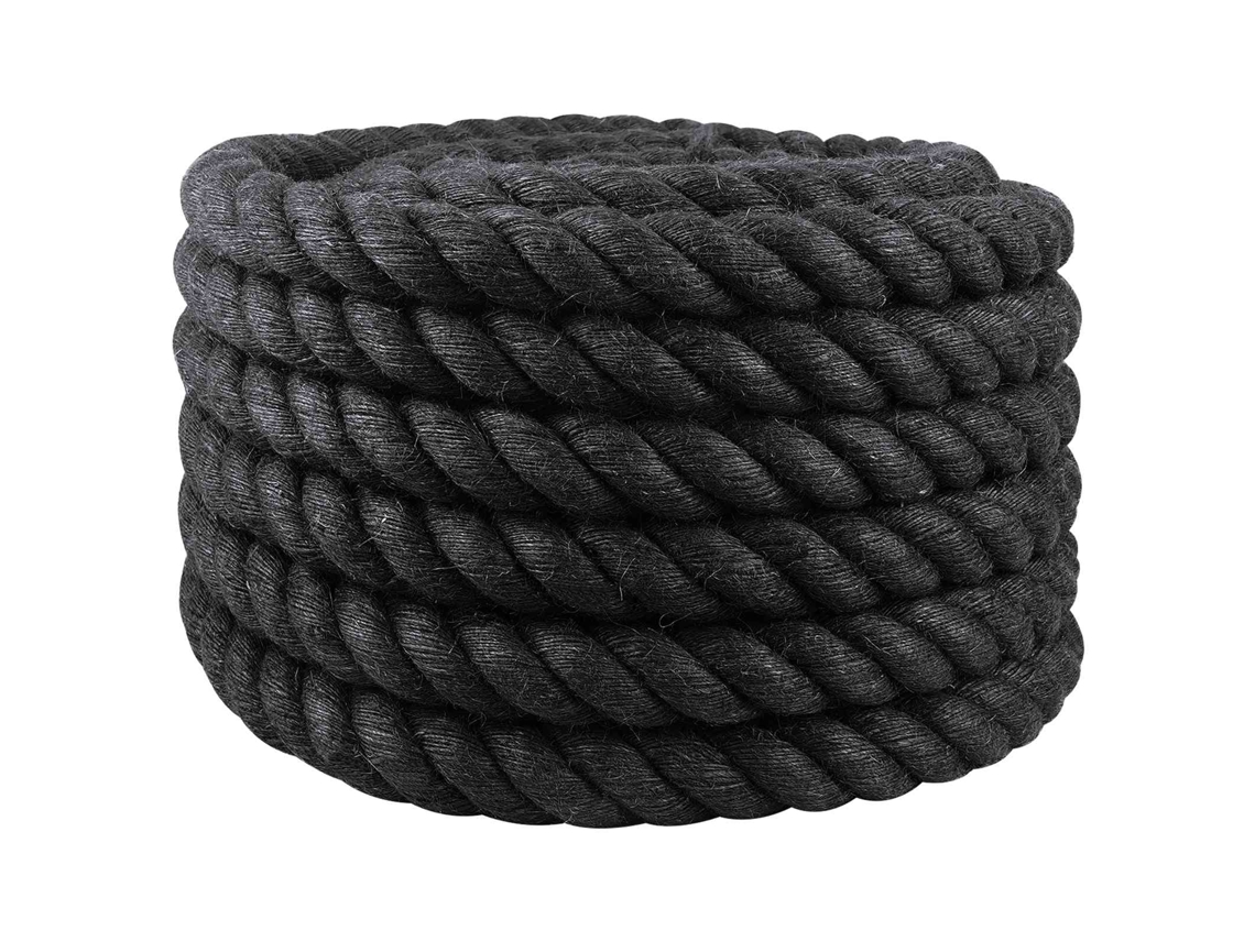Vidaxl Corda De Juta 60 Mm Preto 100% Juta Tossa