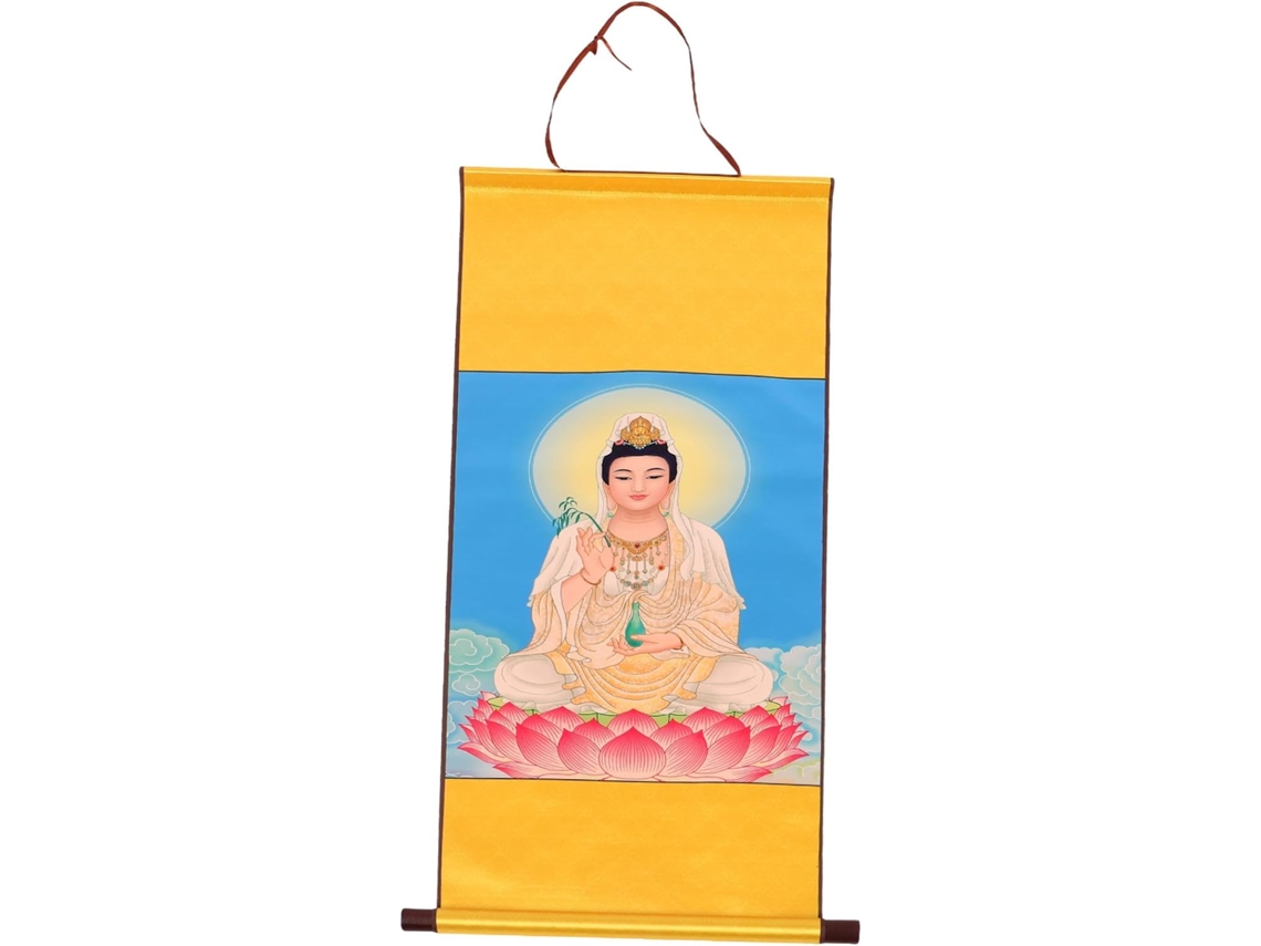 Artibetter Arte De Parede Guanyin Buda Pergaminho Religioso Decoração Para Pendurar Em Casa Adoração Ornamento Asiático