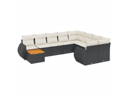 Garden Sofa Set, Garden Sofa Sets Vidaxl Preto Rattan / Vime (n/a)