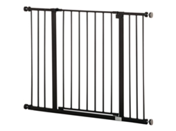 Portão de Segurança Comprimento Ajustável Escuro. 76 107l X 76h Cm Sem Furar Aço Plástico Preto Ge