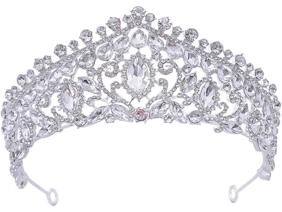 Coroa De Noiva Com Cristais Brilhantes, Tiara Decorativa Para Acessórios De Cabelo De Casamento Para Mulheres.