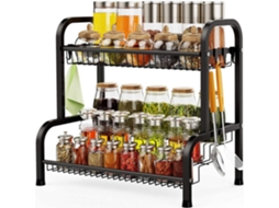 Organizador Elegante Para Temperos, Armazenamento De Bancada De Cozinha Com Design Compacto, Aço Inoxidável Antiderrapante E Resistente À Ferrugem, Pa