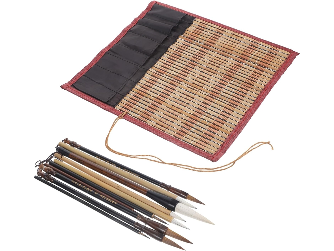 Conjunto de Pincéis para Caligrafia Chinesa Tradicional Topbathy, Pincel Ponta Fina Pintura e Escrita Artístic