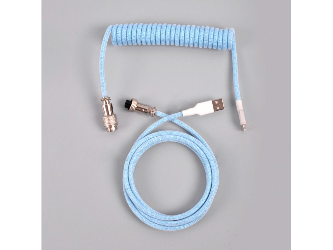 Cabo Espiral Para Teclado Mecânico Cabo Usb Para Teclado Azul Slowmoose