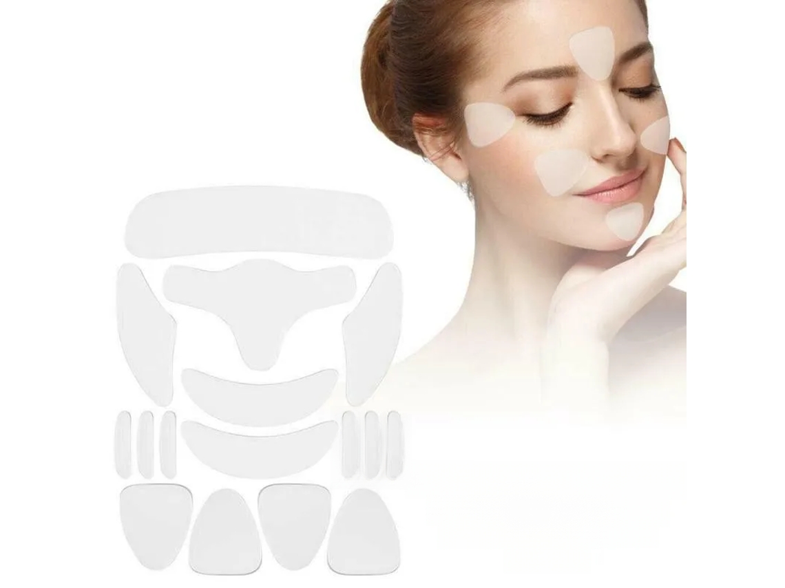 16 Adesivos Antirrugas De Silicone Reutilizáveis Para Remover Rugas E Cuidar Da Sua Pele.