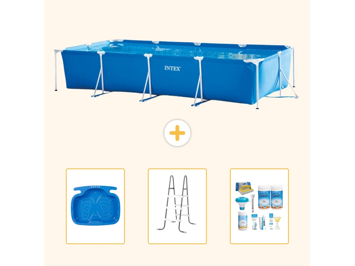 Intex Piscina Com Estrutura Retangular - 450x220x84 Cm - 4-peças S22363