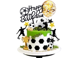 Conjunto De 28 Peças Com Chapéus E Toppers Jogadores Futebol Para Bolo - Decorações Temáticas Festa Aniversário Tema Futebol, Artigos Infant