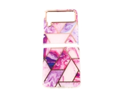 Aetheria capa Protectora Fina para Galaxy Z Flip 3 Tpu Roxo com Eletroplacagem Dourado Rosa