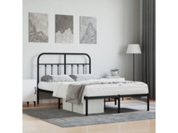 Estrutura De Cama Com Cabeceira 120x200 Cm Metal Preto