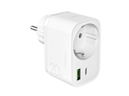Ładowarka Sieciowa Usb a Usb c Z Gniazdem Schuko Pd 20w Biała PURO