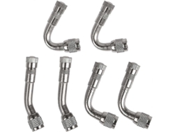 Omni-6 Adaptadores De Válvula Neumática De Extensão De 45/90/135 Graus Para Carro, Moto E Bicicleta, Material Cobre Cromado