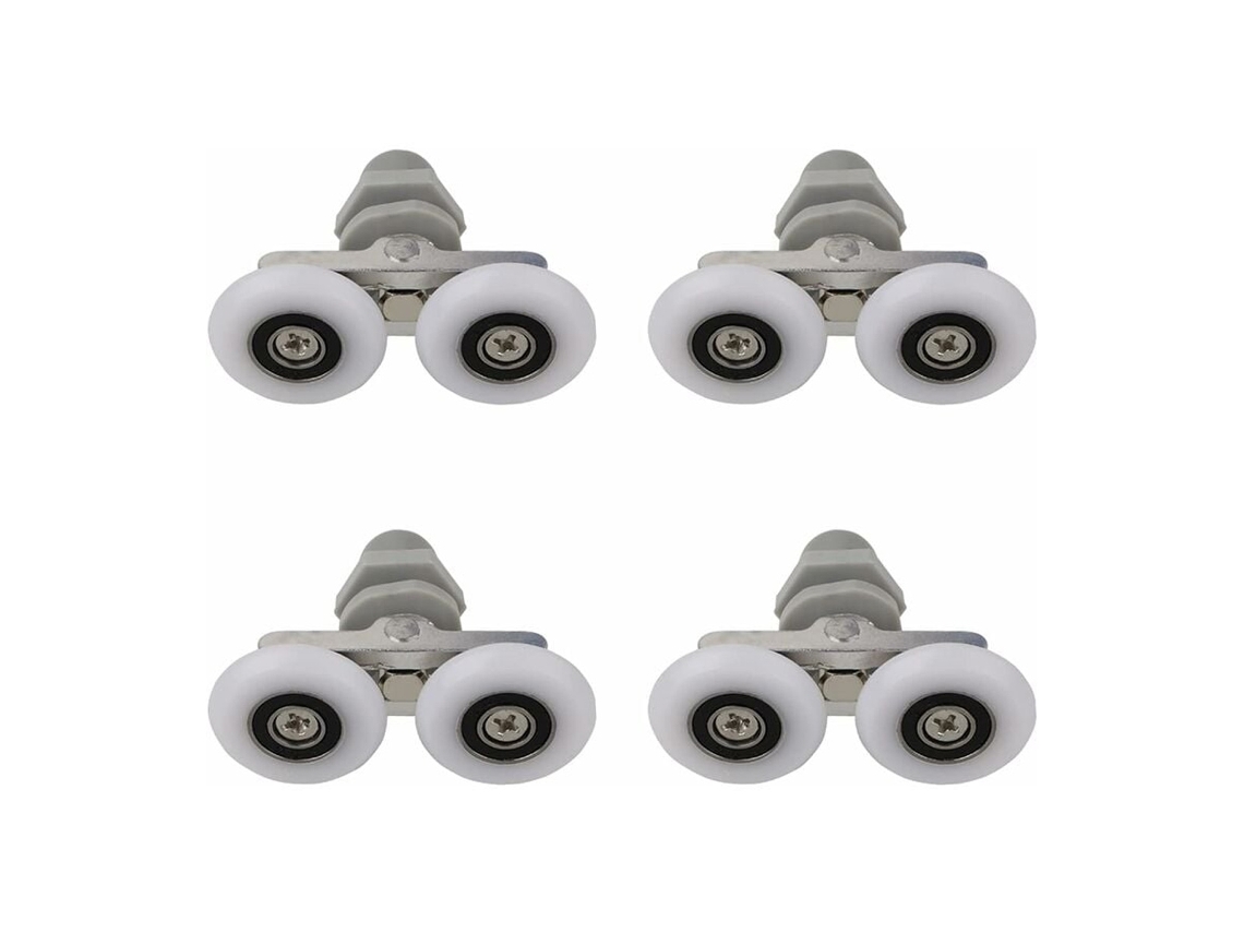 4-piece Set Of Double-wheel Shower Enclosure Rollers (19mm) – Replacement Rollers Specifically For Bathroom Partition Doors