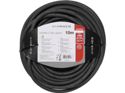 Extensão Exterior 6T VIVANCO 1T Ip44 M-F 10M (Preto)