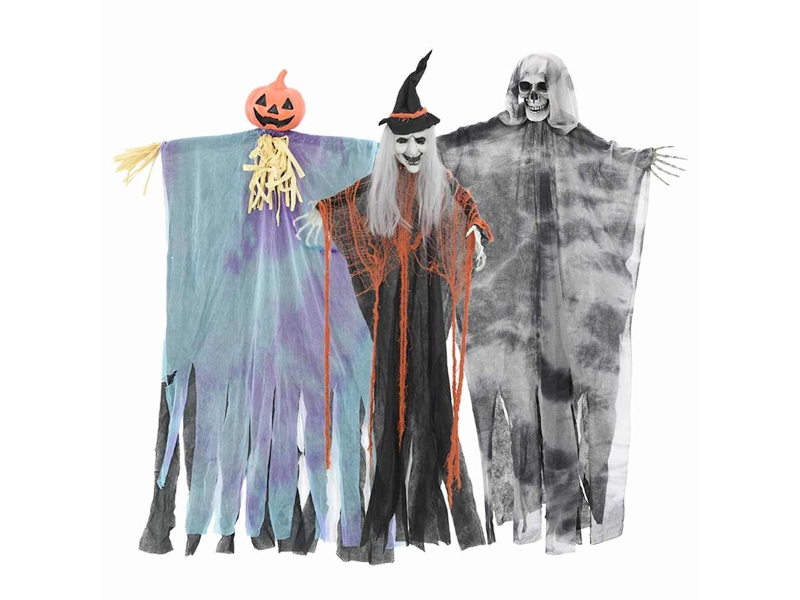 Conjunto 3 Decorações De Halloween Vidaxl Multicolorido Poliéster (61 X 97 Cm)