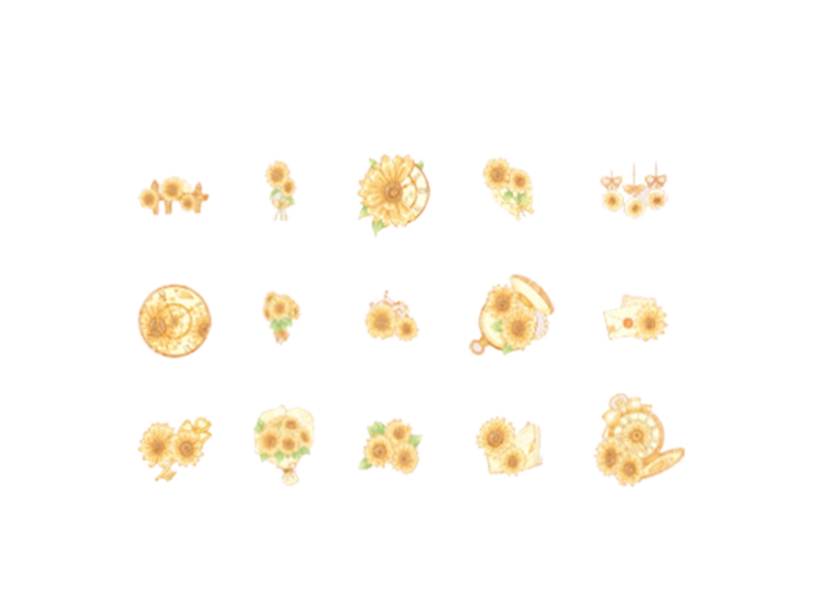 Adesivos Temáticos de Decoração de Manual Flores Românticas Girassol Scrapbooking Pet