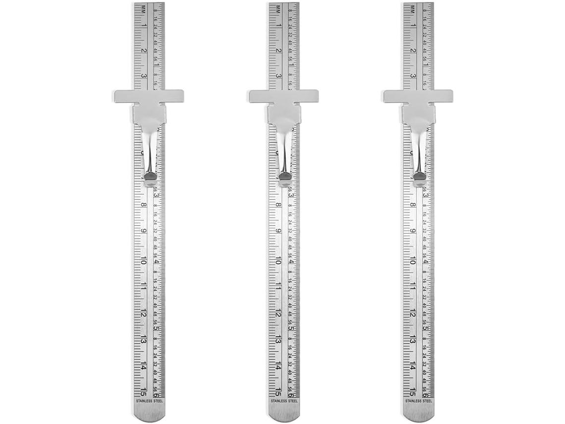 Conjunto De 3 Réguas De Aço Inoxidável, Régua Métrica De Metal De