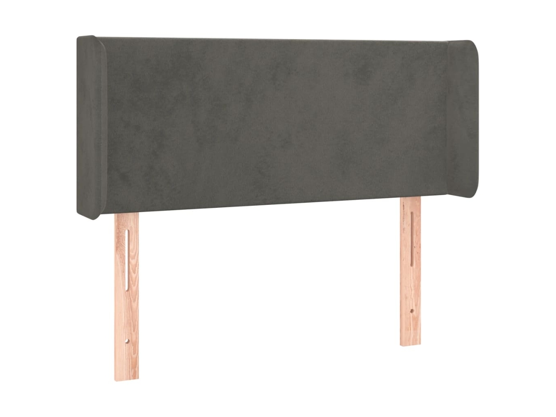 Cabeceira de Cama com Abas Veludo Cinzento Escuro MAISON EXCLUSIVE (93x16x78 cm)