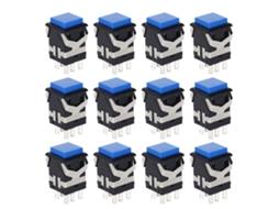 Interruptor De Botão De Reset Com 6 Pinos Botão De Pressão Precisão Estável 24v Azul 50pcs
