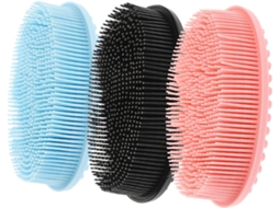 Conjunto De 3 Escovas Silicone Para Banho, Sabonete Líquido, Esfoliação Suave E Limpeza