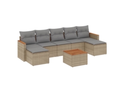 Garden Sofa Set, Garden Sofa Sets Vidaxl Bege Rattan / Vime (n/a)