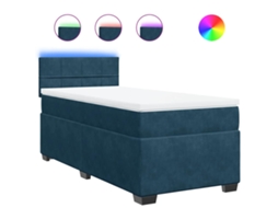 Box Spring Bed, Box Spring Beds Vidaxl Azul Veludo (90 X 200 Cm)