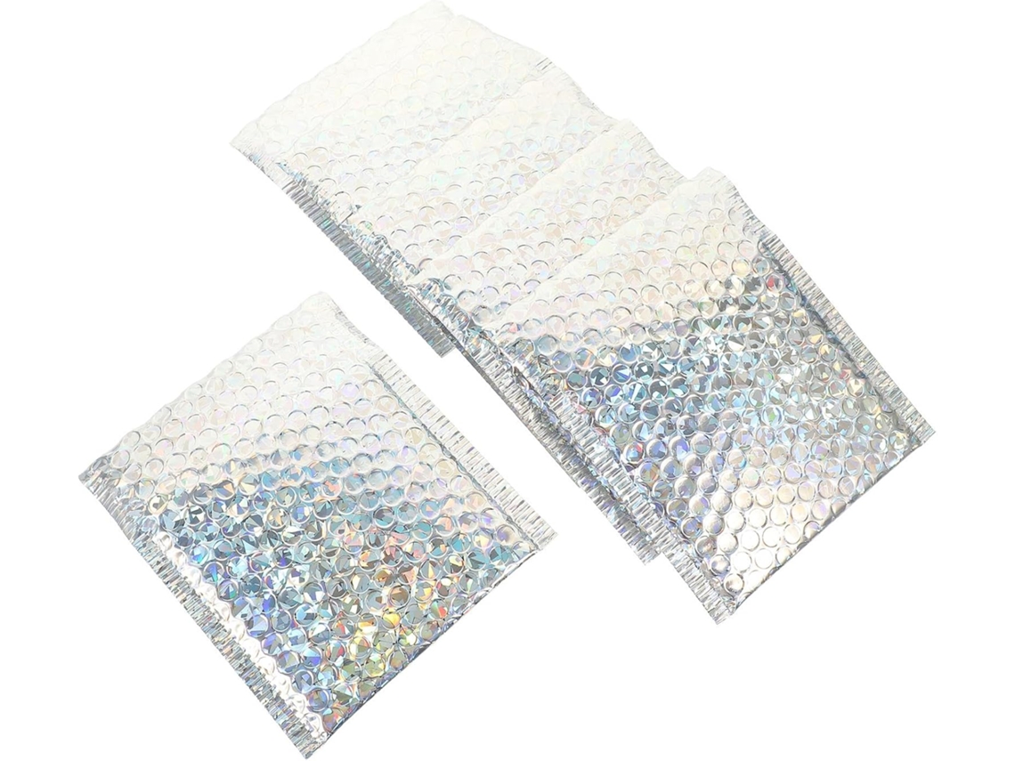 Sacos De Emballage Pratiques Argentés 20 Pcs 15x13cm Filme Pet Alumínio Scellé Anti-altération Para Expedição