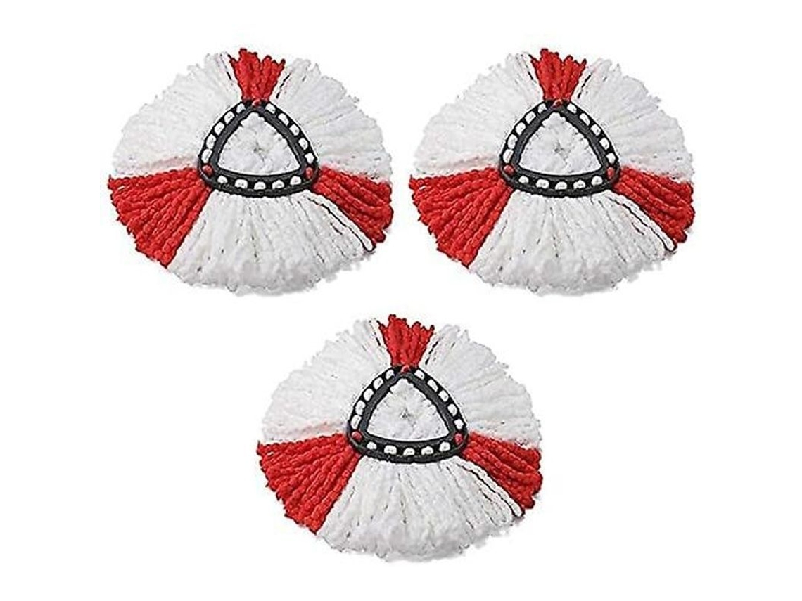 3 Cabeças de Mop Microfibra Absorvente para Pisos Liso A+++ a D