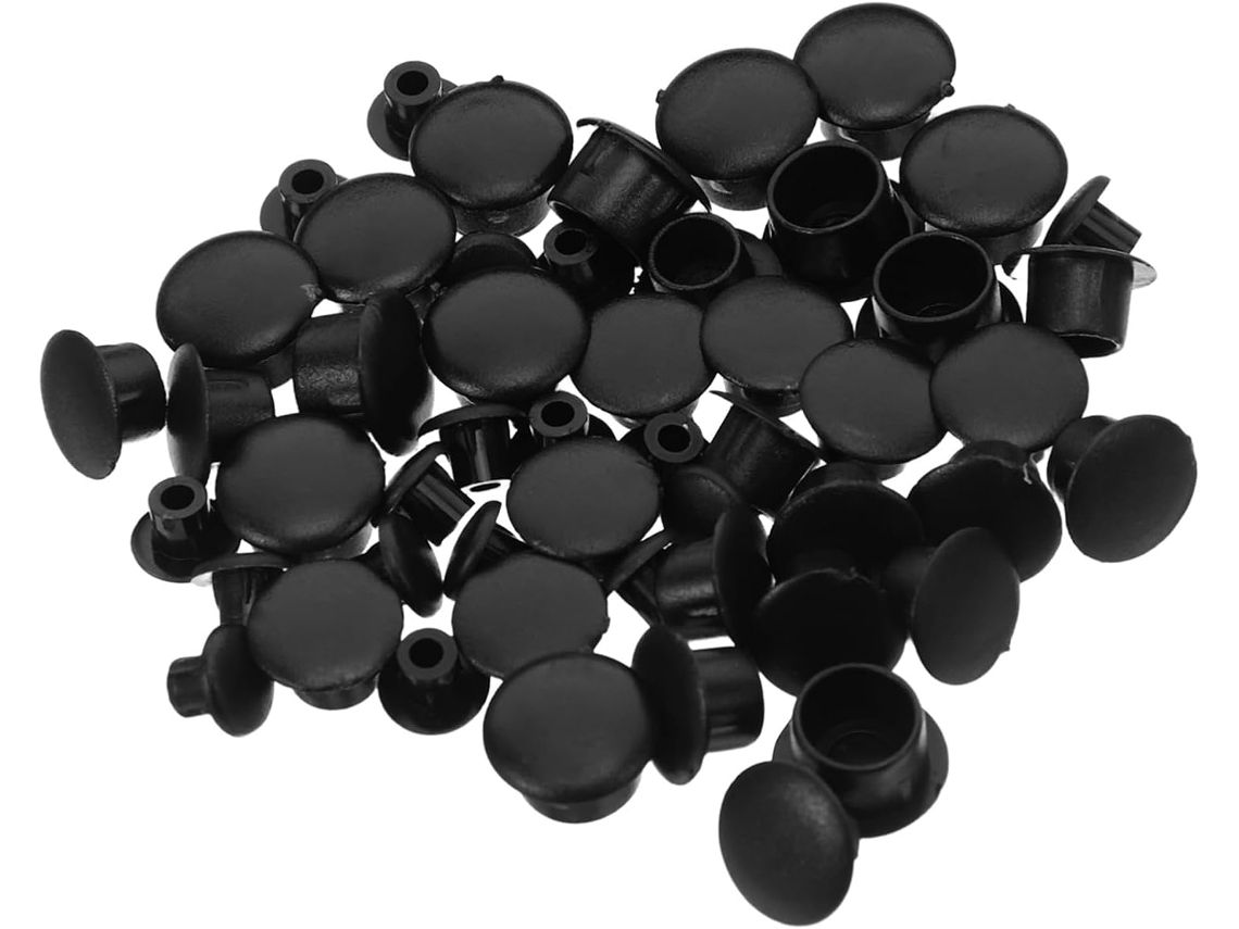 Mobestech 200 Tampões Redondos De Plástico Preto 5 6 8 10mm Para Decoração E Proteção Orifícios Em Móveis Projetos