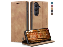 Capa Para Samsung Galaxy S26 Plus 5g Multifuncional Horizontal De Couro Marrom