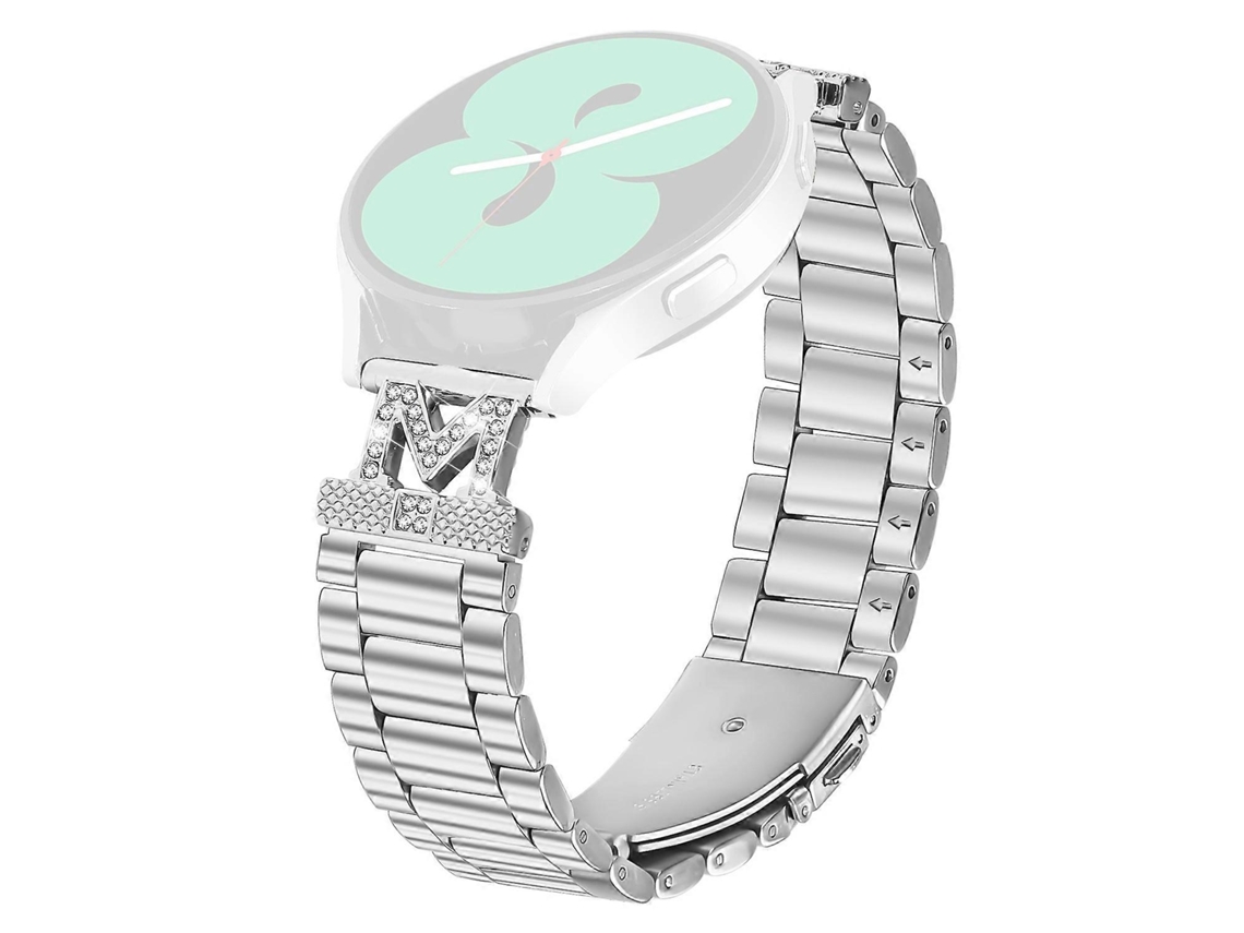 Pulseira De Relógio Donerton P36/p32/p22 Com Decoração De Strass E Pulseira De Aço Inoxidável Prateada Com 3 Contas. Loja Olysi