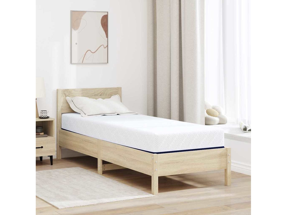 Vidaxl Colchão Branco E Azul 80 X 200 Cm Tecido Jacquard