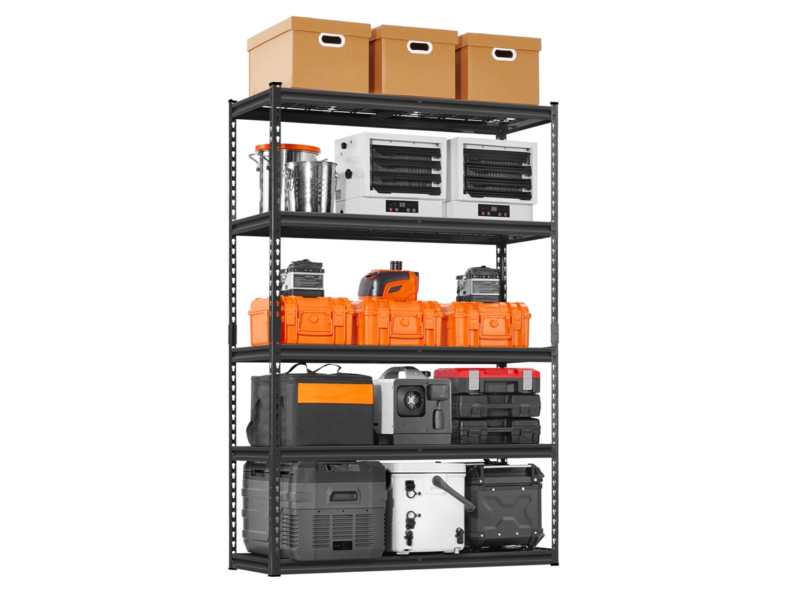 Estantes de Armazenamento 457,2 X 1219,2 1828,8 Mm com Carga 1134 Kg, Garagem Resistentes 5 Níveis, Metal Ajustáveis para Cozinha, Armazém, Porão,