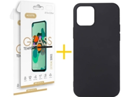 Kit Capa e Película Vidro 2X  iPhone 11 Pro Accetel Silicone Preto