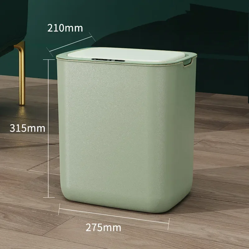 Lixeira Inteligente (verde, 18l, Recarregável), À Prova D'água, Adequada Para Banheiro, Cozinha E Lavabo.