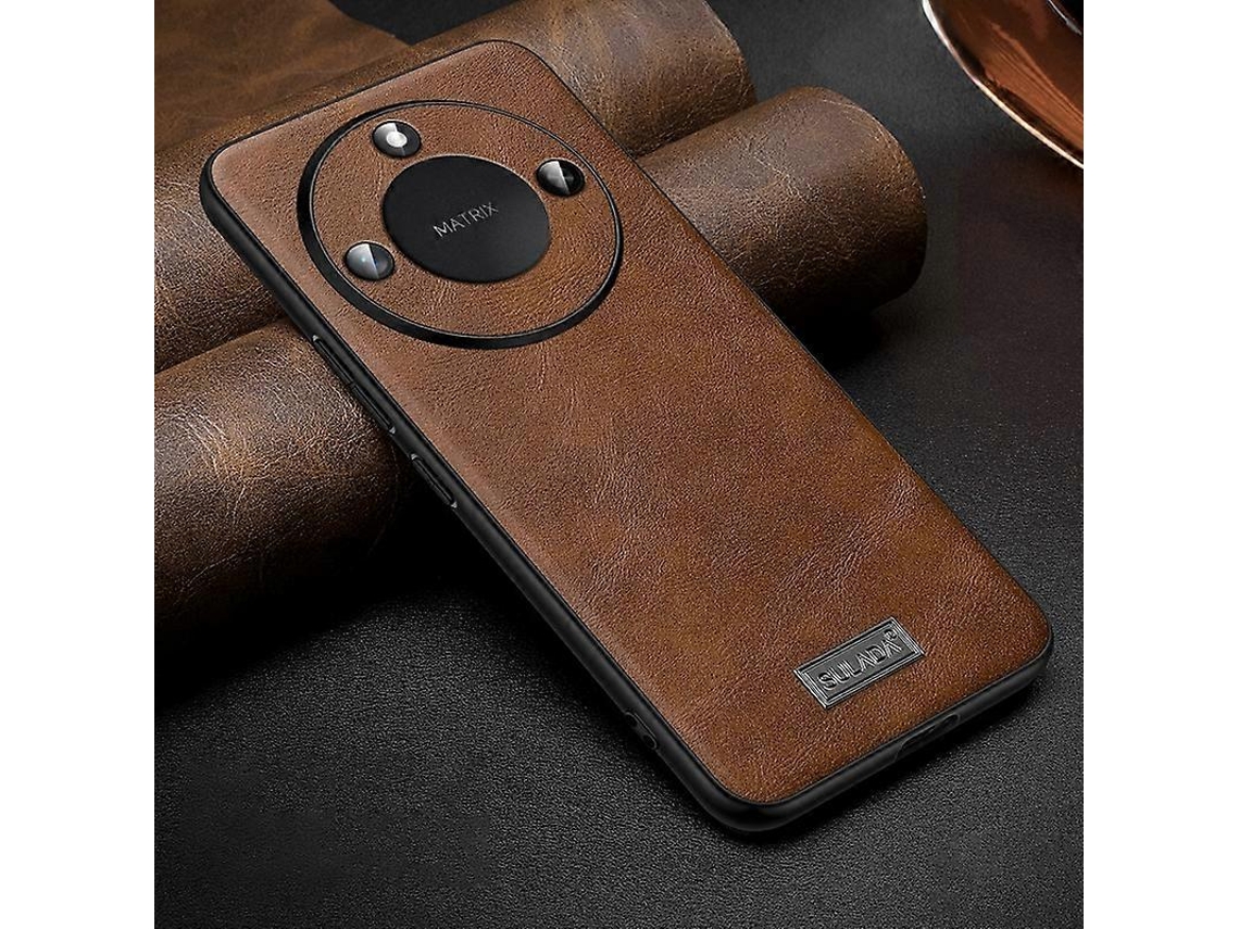 Capa De Celular Sulada À Prova De Choque, Híbrida De Tpu E Couro, Feita À Mão, Para Honor X60