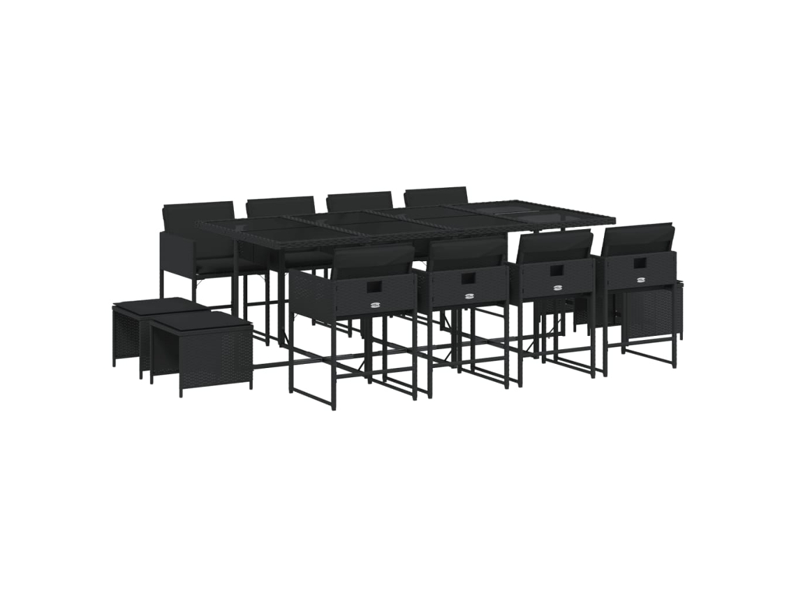 Garden Dining Set, Garden Dining Sets Vidaxl Preto Rattan / Vime (n/a)