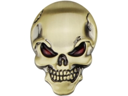 Adesivo Decorativo De Caveira Metálica Em Liga De Zinco Maciço Para Carro