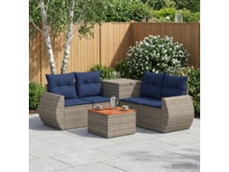 Vidaxl Conjunto De Sofás 6 Unid. Cinza E Azul Marinho