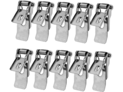 Conjunto De 10 Presilhas De Mola Fixas Em Ferro Prateado Para Lâmpadas Embutidas.