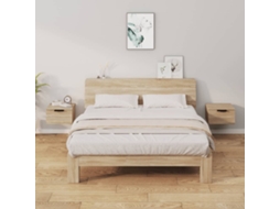 Vidaxl Mesas De Cabeceira Parede 2 Pcs 34x30x20 Cm Cor Carvalho Sonoma