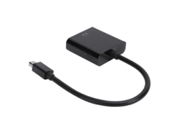 Adaptador Mini Dp Macho a Vga Hembra com Material Abs, Preto