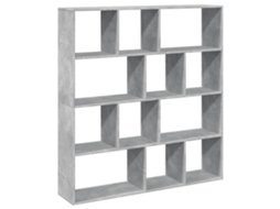 Book Cabinet, Book Cabinets Vidaxl Cinzeto Madeira Processada (132 X 29 X 141.5 Cm)