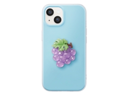 Capa Para Iphone 14 Com Motivo Uva Em Relevo 3d E Borda Elevada