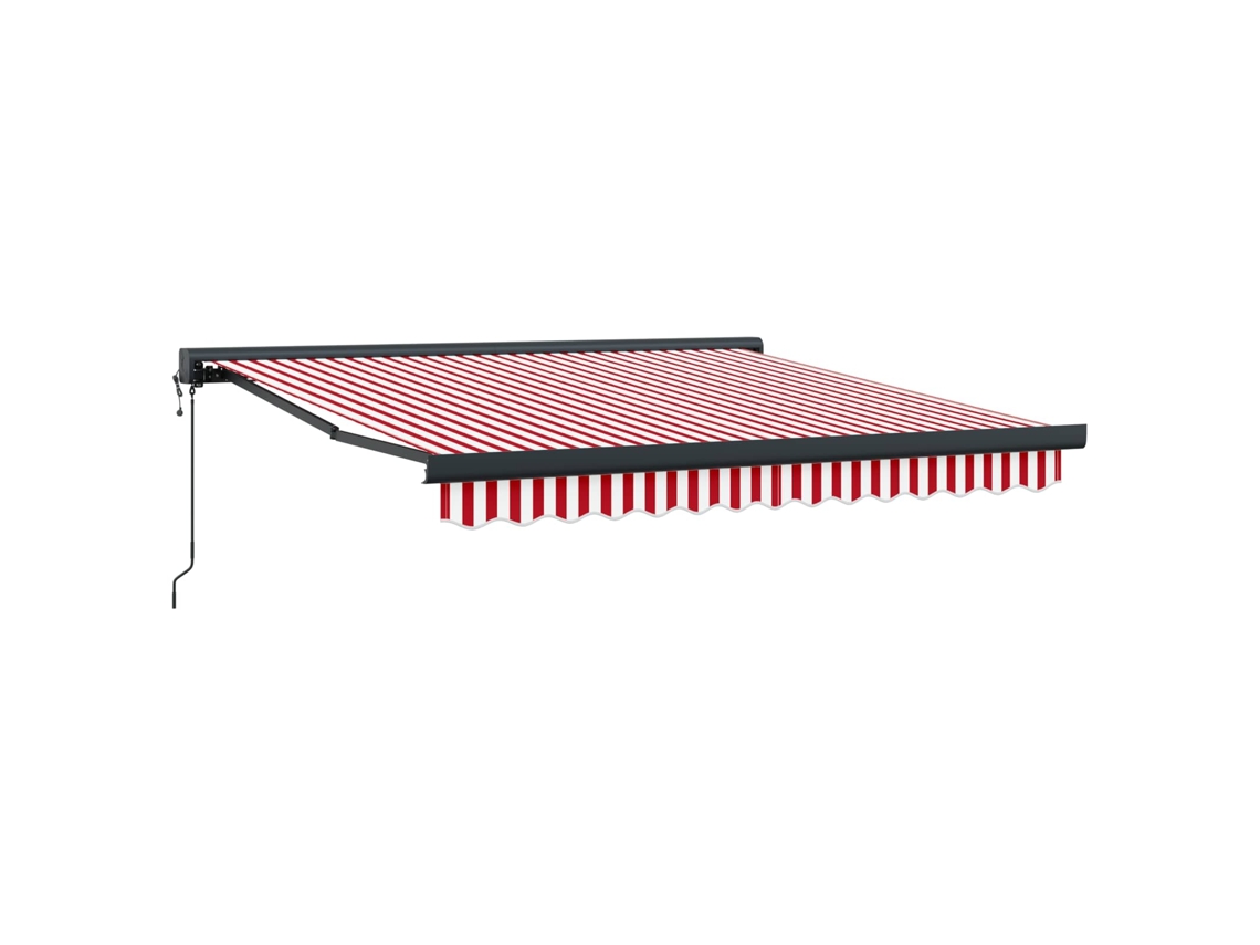 Conjunto 1 Toldo Retrátil Vidaxl Vermelho Poliéster (350 X 250 X 165 Cm)
