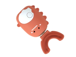 2026 cepillo Eléctrico Infantil em Forma de U Impermeável Ipx7 Automático Design Dinossauro Cartoon Laranja