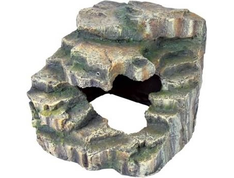 Adorno para Peixes  Rocha de Canto (Castanho - 19x17x17cm - Poliéster)