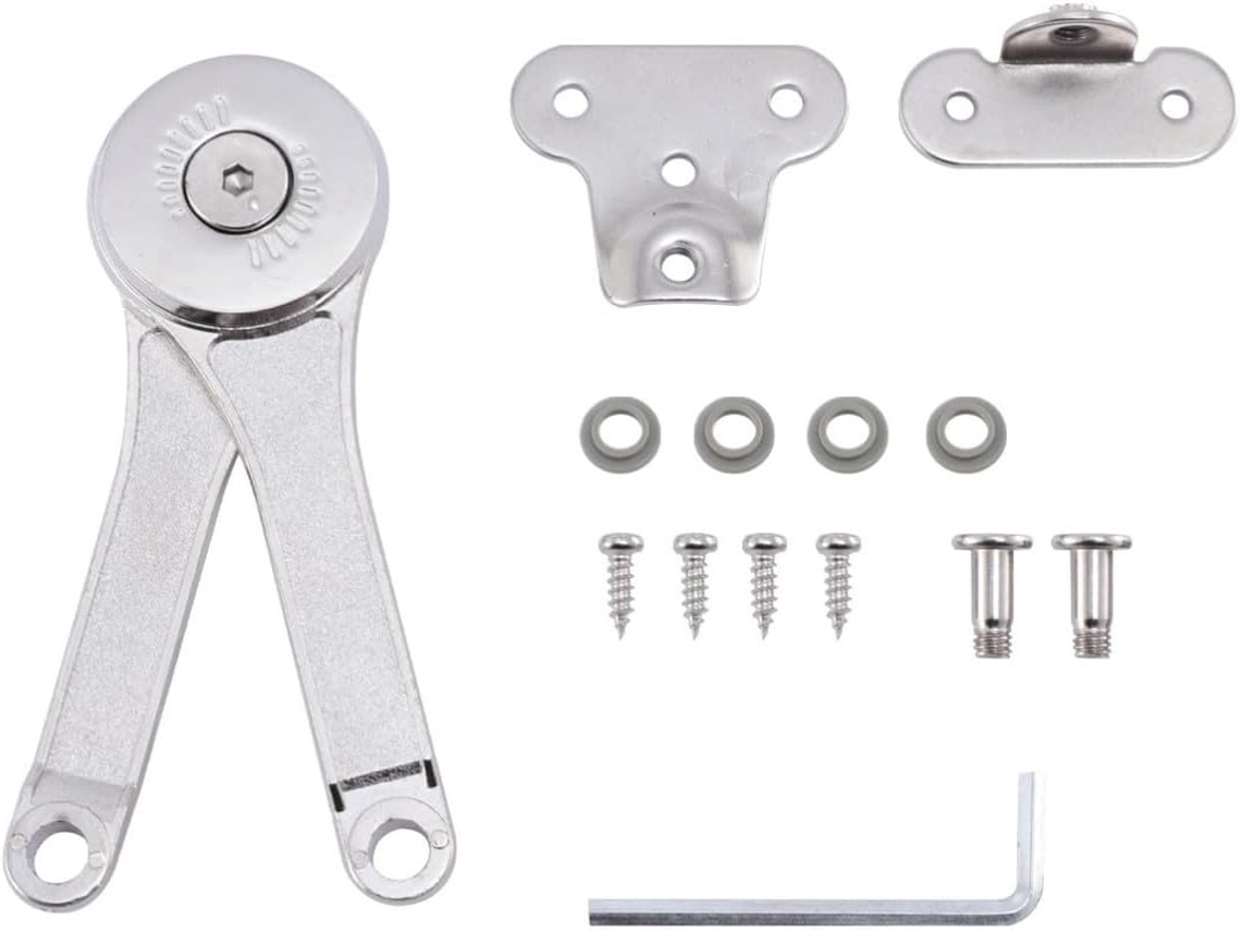 Dobradiça De Suporte Ajustável Para Portas Armário Com Rolamento Esferas Resistente, Liga De Zinco Prateada, Tampa