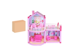 Primerox casinha de Bonecas Dreamy Diy Abs Treinamento Cerebral com 3 Quartos 2 Andares e 1 Balcão