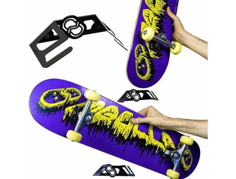 Suporte de Parede para Skateboard MEOLLO Preto